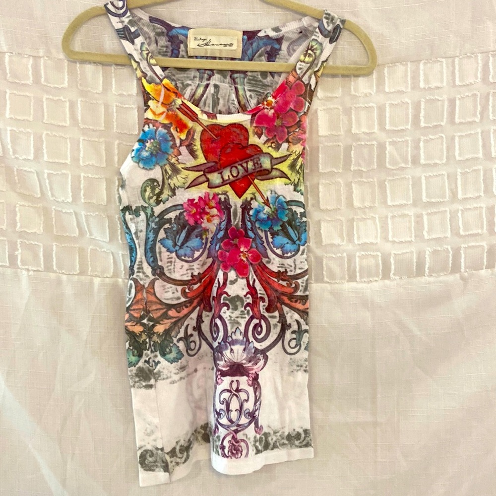 Vintage Havana tank top with love design
